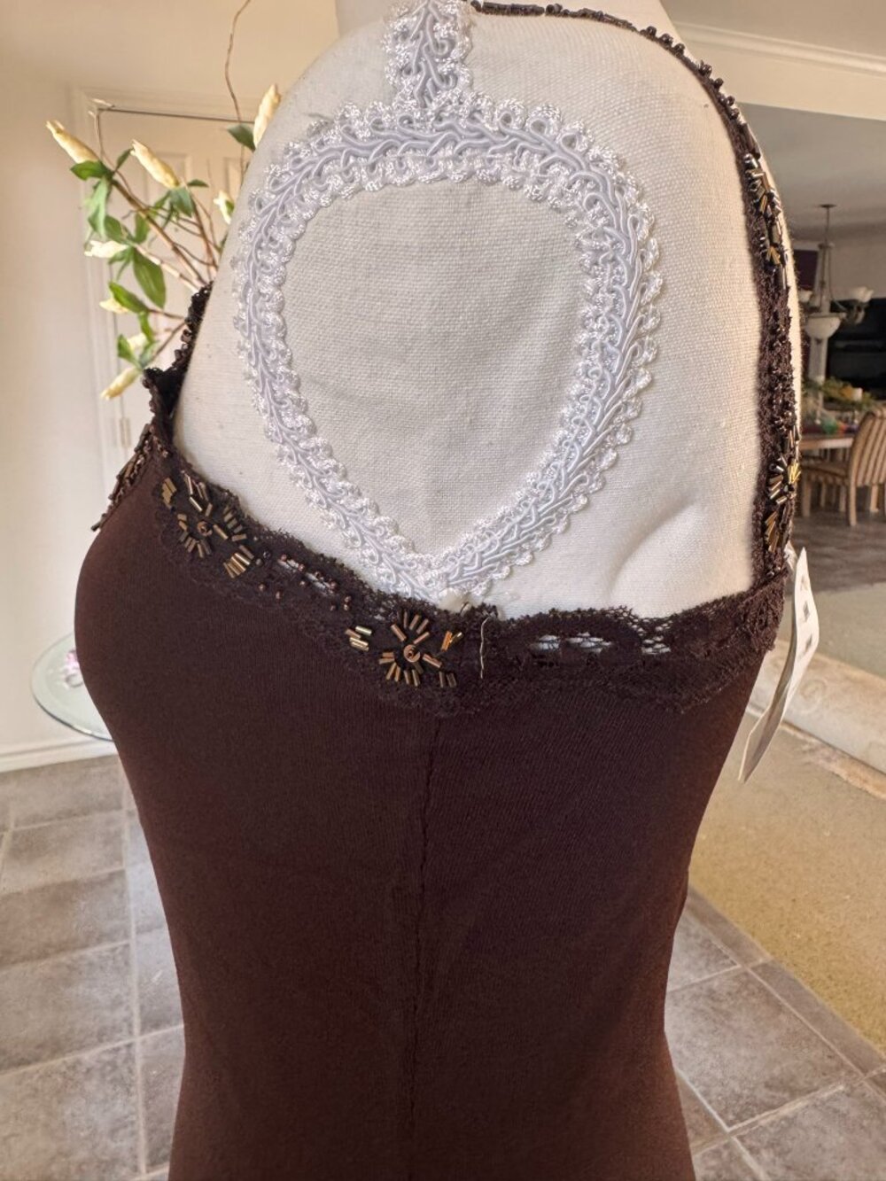 Alberto Makali beaded tank sweater;Rich Brown; NWT;  Small - Picture 11 of 16